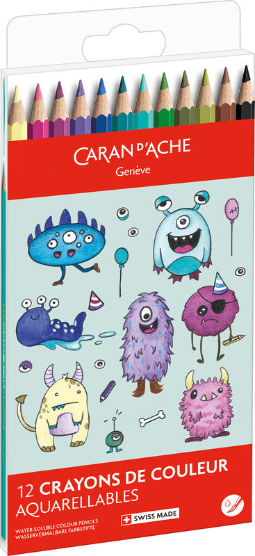 Caran d-Ache Caran d’Ache Swisscolor Aquarelle – 12 Farben, Ø 2,8 mm, Kartonetui