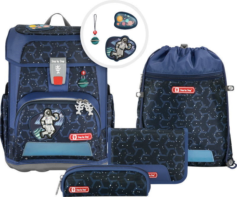 Step by Step Schulrucksack-Set Cloud – 5-teilig – Star Astronaut Cosmo – Recycelte Materialien