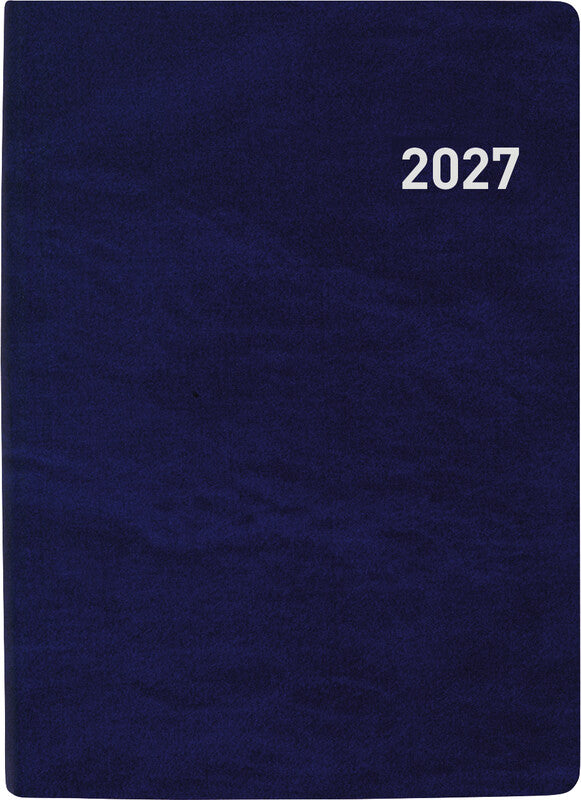 Biella Memento Agenda – 1 Woche/2 Seiten, gebunden, 10,1 × 14,2 cm, 2027, mehrsprachig, dunkelblau, FSC