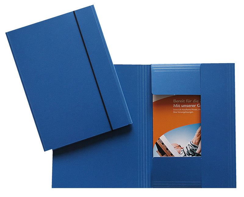 Erola Sammelmappe für A5, Karton, Blau, mit Gummizug