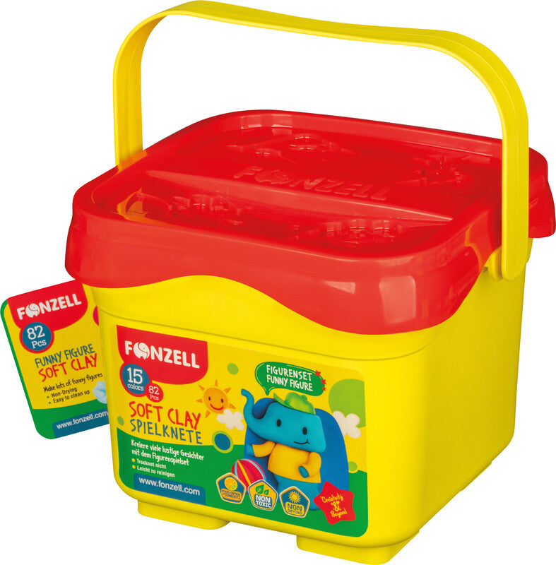 Fonzell Modelliermasse-Set – 82-teilig, 15 Modelliermassen à 35 g – 190 × 180 × 150 mm