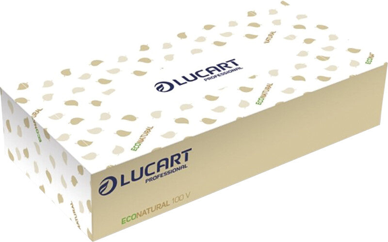 Lucart EcoNatural Kosmetiktücher – 2-lagig, weiss, Recyclingpapier, 200 × 210 mm, EU Ecolabel – 100 Tücher