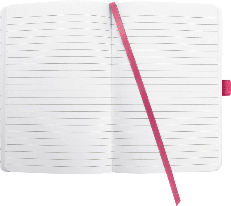 Sigel Notizbuch A5, liniert, Fadenheftung, Hardcover, 174 Seiten, perforiert, 80 g/m² – fuchsia