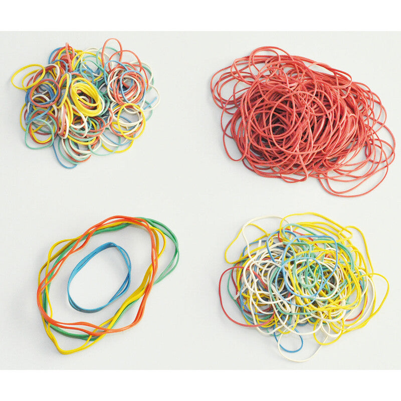 Q-Connect – Gummibänder – farbig sortiert, Naturkautschuk, 25 g