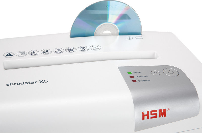 HSM shredstar X5 – Aktenvernichter, DIN P-4, Partikelschnitt 4,5 × 30 mm, 5 Blatt, 18 l, A4