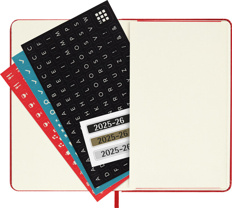 Moleskine Schüleragenda – 1 Woche/1 Seite, gebunden, 9 × 14 cm, 18 Monate Jul–Dez, scharlachrot, FSC
