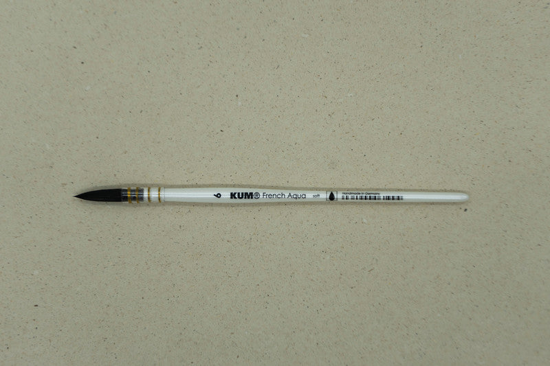 Kum Pinsel – perlmuttfarben, Holzschaft, Grösse 6, Länge 150 mm, für Aquarellfarben