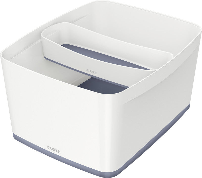 Leitz Aufbewahrungsbox MyBox – ABS-Kunststoff, weiss/grau, 31,8 × 19,8 × 38,5 cm