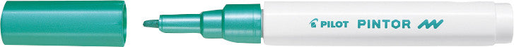 Pilot Pigment-Marker Pintor – Rundspitze 0,9-1,5 mm – Grün Metallic – Für dunkle Oberflächen geeignet