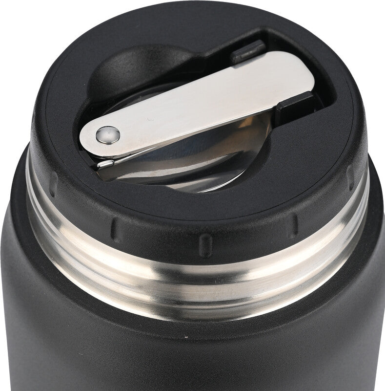 Estia Thermo-Lunchbehälter Lunch Pot – 0,5 l – isoliert, auslaufsicher – Edelstahl – schwarz – Ø 10 × 14 cm