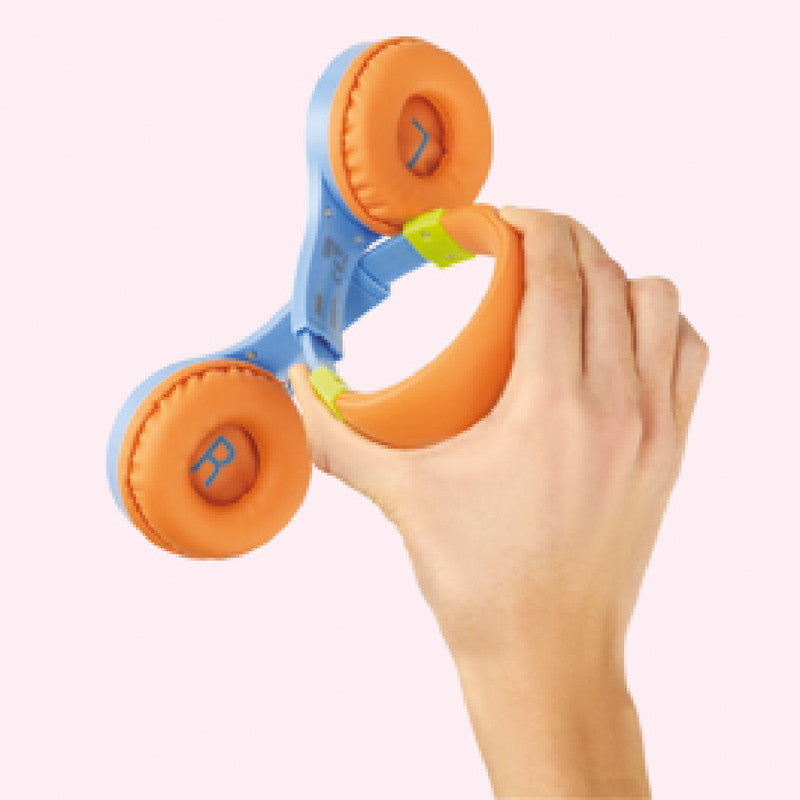 Hama Kids Guard – On-Ear Headset – 3,5 mm Klinke, abnehmbares Kabel, Lautstärkebegrenzung 85 dB – Blau/Orange