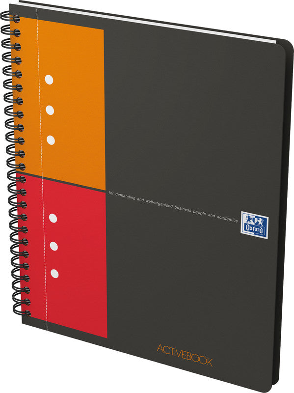 Oxford Collegeblock, Spiralbindung, 80 Blatt, 10-fach gelocht, perforiert, 80 g/m² – Grau, für SCRIBZEE App