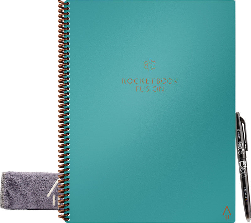 Rocketbook Spiralbuch A4, punktkariert und liniert, Hardcover, 42 Seiten, 90 g/m² – türkis