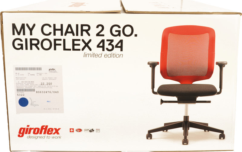 Giroflex Bürostuhl 434 My Chair 2 Go – Sitzhöhe 40–52 cm, 110 kg, Schwarz