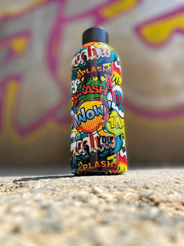 Youbottles Trinkflasche Dual – 5 dl – Edelstahl, isoliert, Schraubverschluss – Street Art Comics
