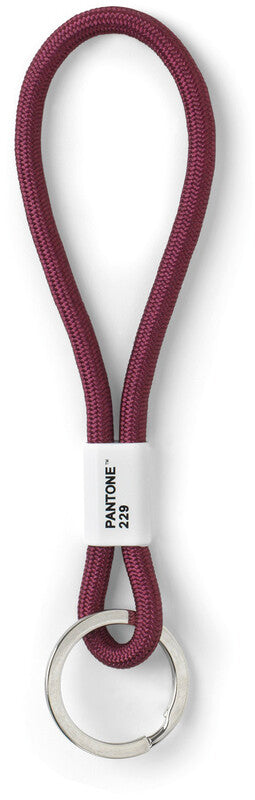 Pantone by Copenhagen Schlüsselanhänger Kurz – mit Ring, Nylon/Metall, Aubergine, 33 × 180 mm