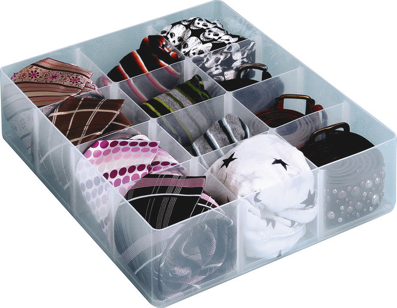 Really Useful Boxes Einsatz für Ordnungsboxen, 375 × 310 × 90 mm, Kunststoff, transparent, 12 Fächer
