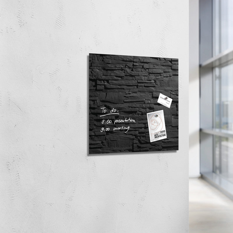 Sigel Whiteboard – 48 × 48 cm, Glas, magnetisch, Wandmontage, inkl. Montagesatz