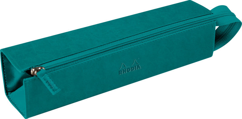 Rhodia Schlamperetui, leer – grün paon – Kunstleder – 23 × 5 × 5 cm
