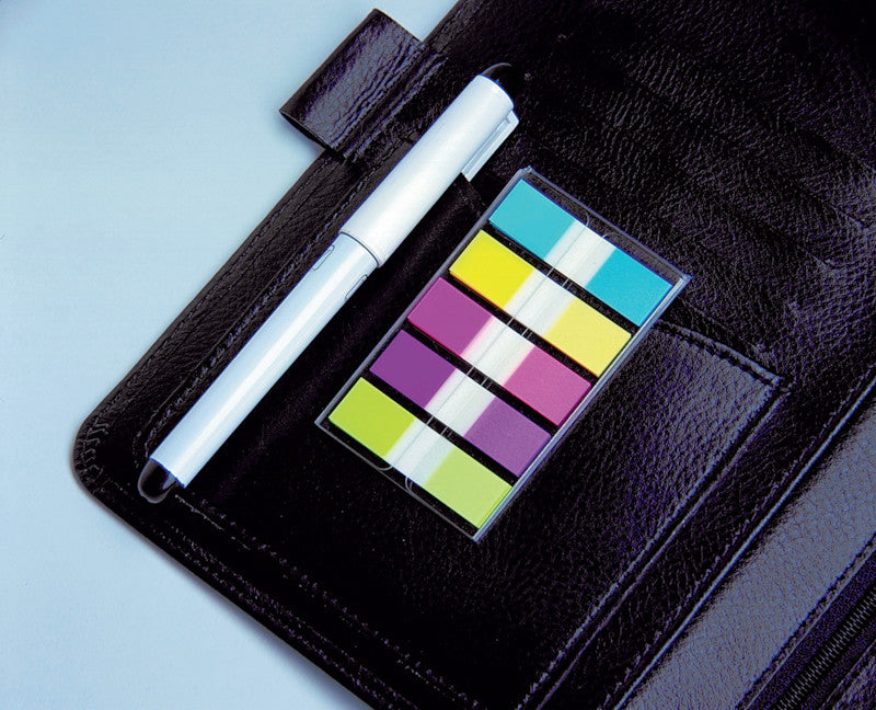 Post-it Schmale Indexstreifen – 11,9×43,2 mm – sortiert, 5×20 Stück, mit Dispenser, Kunststoff