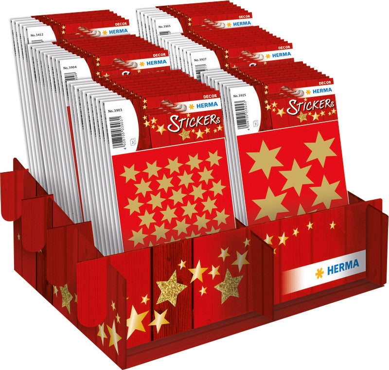 HERMA Schmucketiketten, Dekor Weihnachten Sterne – 84 × 120 mm – Gold