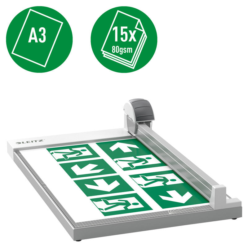 Leitz Rollenschneidemaschine Precision Office A3 – 420 mm, bis A3, 15 Blatt, 3 Schnittarten