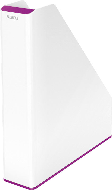 Leitz WOW Stehsammler – für A4, weiss/violett, Polystyrol (PS), B 73 × H 318 × T 272 mm