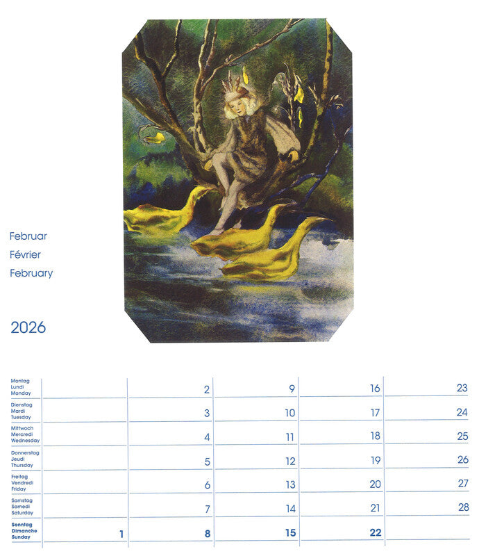 Cosa Postkartenkalender Mili Weber 2026 – 23 × 27 cm – d/f/gb – mit 12 Postkarten, mit Aufhänger