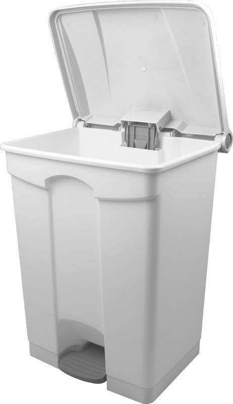 Helit Abfallcontainer – 70 l – mit Deckel – Kunststoff, weiss – B × H × T 500 × 680 × 410 mm