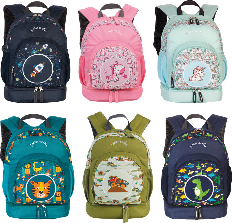 Fabrizio Kindergartenrucksack Junior Active – Dino – Dunkelblau