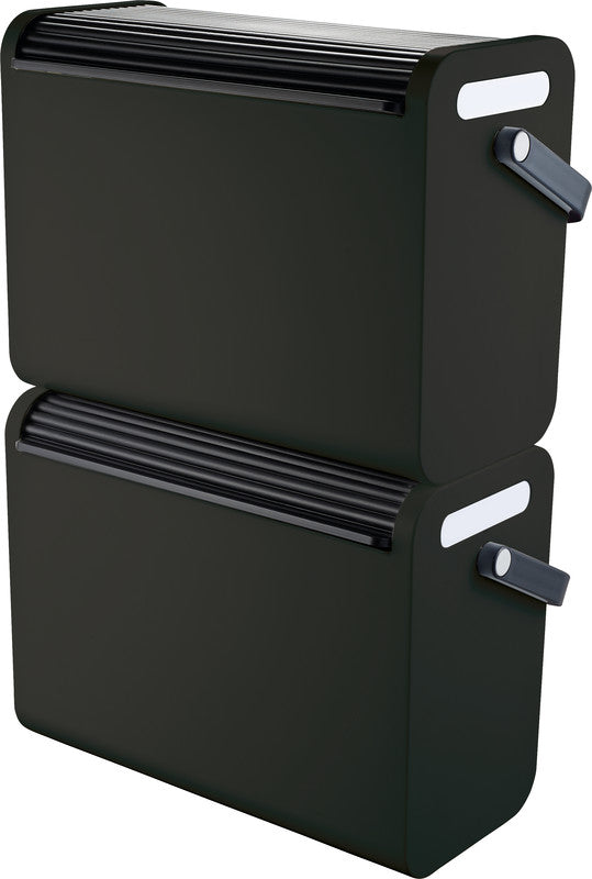 Helit the mobil box Hängemappen-Box A4 – für 25 Hängemappen, mit Rolloverschluss, 425 × 375 × 200 mm, schwarz