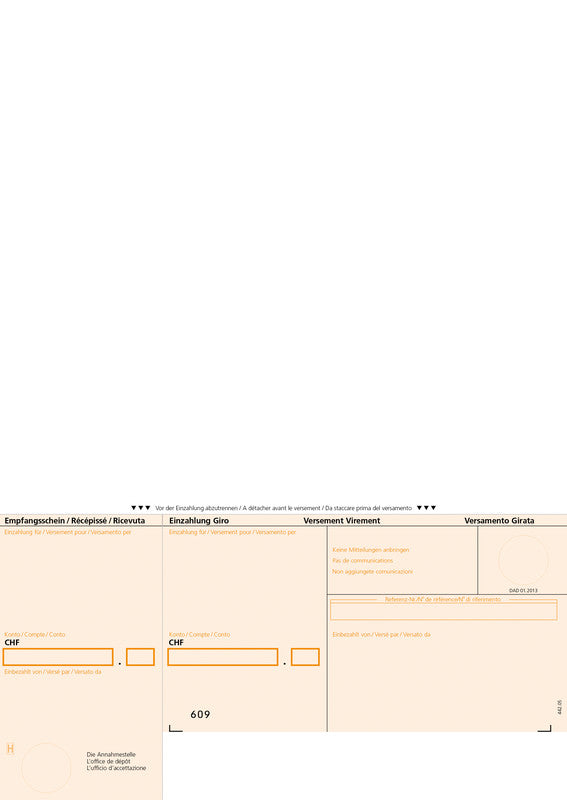 Dataform Formular – Einzahlungsschein (ESR), 500 Blatt, A4