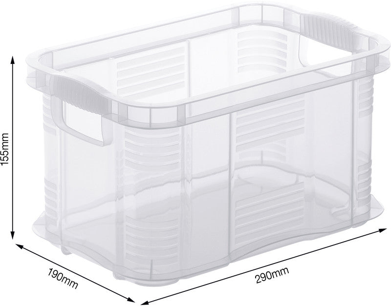 Rotho Systembox Agilo – Kunststoff, transparent, 29 × 15,5 × 19 cm