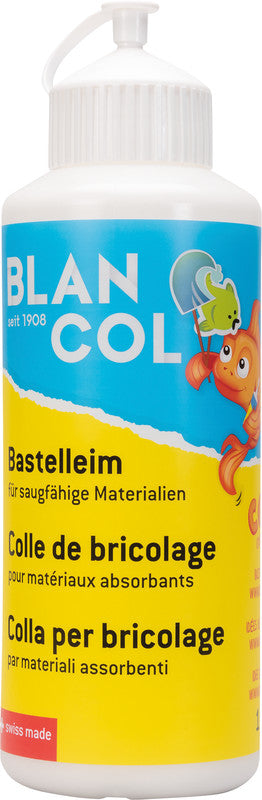 BLANCOL Bastelkleber – 1000 g – weiss – trocknet transparent, auswaschbar – zum Basteln