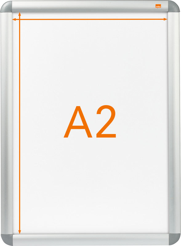 Nobo Hängesichttafel – A2 Hochformat, Silber, Metall, Wetterfest – 1 Stück