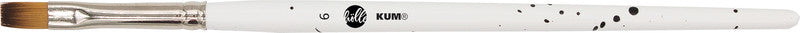 Kum Pinsel – weiss, Birkenholzschaft, synthetische Haare, Länge 130 mm, Grösse 6, Aluminiumzwinge