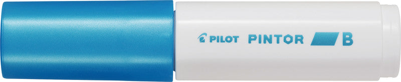 Pilot Pigment-Marker Pintor – Keilspitze 8 mm – Blau Metallic – Für dunkle Oberflächen geeignet
