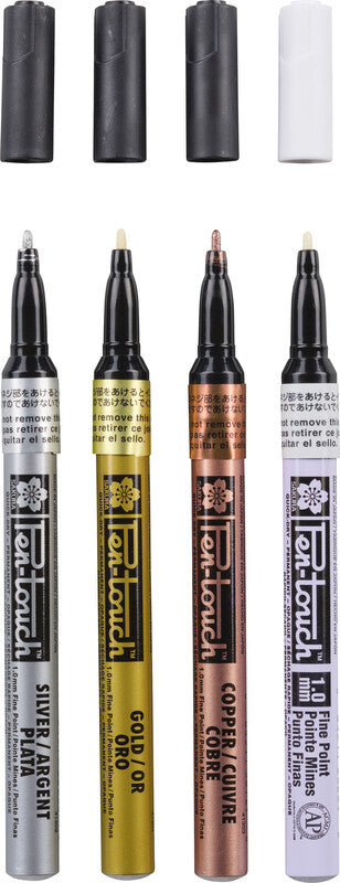 Sakura Permanentmarker – silber, gold, kupfer, weiss, 4er Set