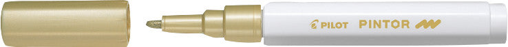 Pilot Pigment-Marker Pintor – Rundspitze 0,9-1,5 mm – Metallic Gold – Deckend