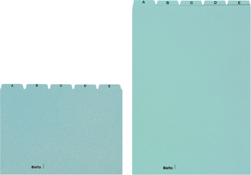 Biella Karteikarte A5 Querformat, Fahnen A–Z, Blau, 450 g/m², Karteikarton – 25 Stück