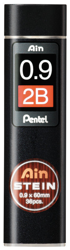 Pentel Bleistiftminen – Graphit, 0,9 mm, 2B, 36 Stk.