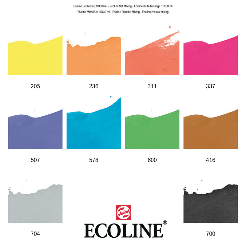 Talens Gouache – Set – 10 Farben, 10 × 30 ml