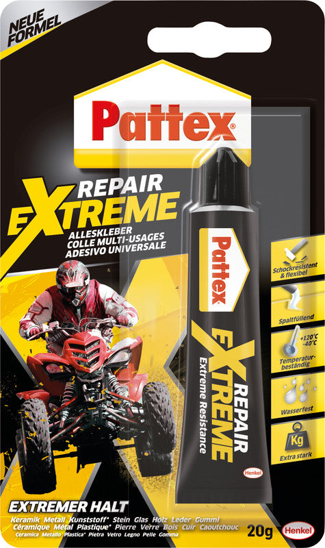 Pattex Repair Extreme Alleskleber – permanent, transparent, lösemittelfrei, 20 g, für fast alle Materialien
