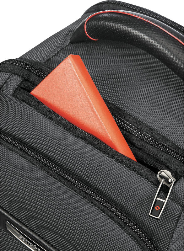 Samsonite Pro-DLX 5 3V Notebook-Rucksack – 29/34 l, RFID-Fach, Aufsteckfunktion, Nylon, Schwarz