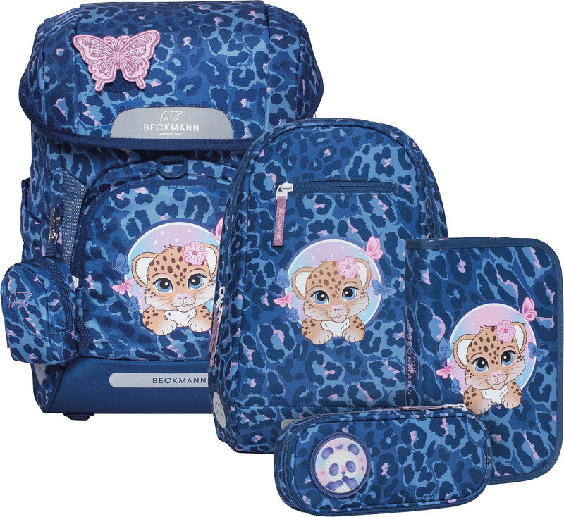 Beckmann Schulrucksack Plus Air – 6-teilig – Cheetah – aus recycelten PET-Flaschen