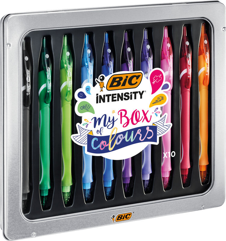 BIC Gel-ocity Quick Dry Gelschreiber 10er Set – 10 Farben, 0,7 mm, schnelltrocknend, Druck, nachfüllbar