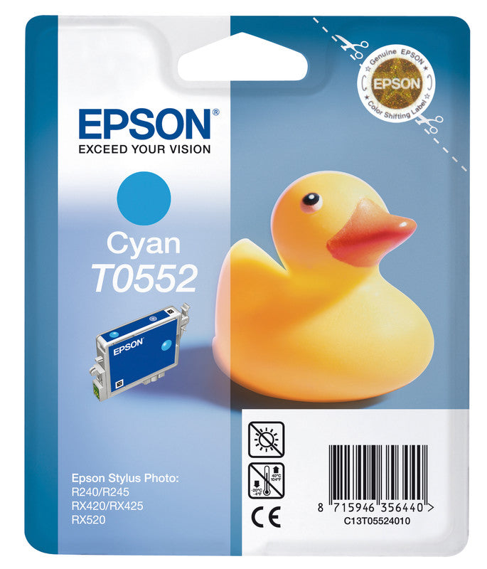 Epson Tintenpatrone T0552, cyan, 290 Seiten – für Inkjetdrucker/Multifunktionsgeräte