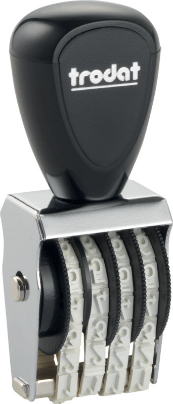 Trodat Motivstempel – Motiv: Zahlen, Metall, 18 × 5 mm, ohne Kissen