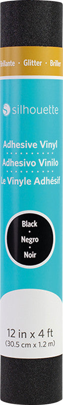 Silhouette Vinylfolie Glitzer, selbstklebend – schwarz – 30,5 × 120 cm – für Schneideplotter
