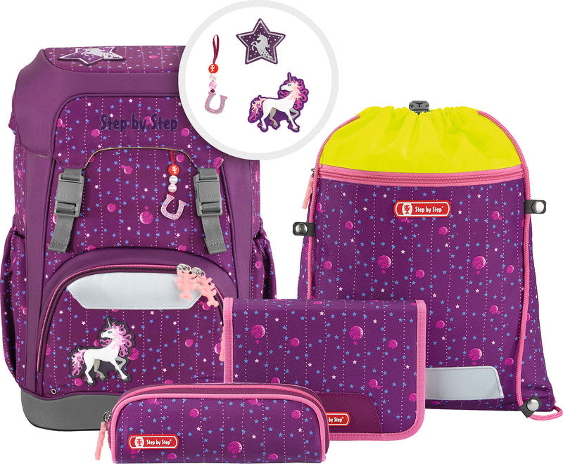 Step by Step Schulrucksack Giant – 5-teilig – Dreamy Unicorn Nuala – Recycelte Materialien